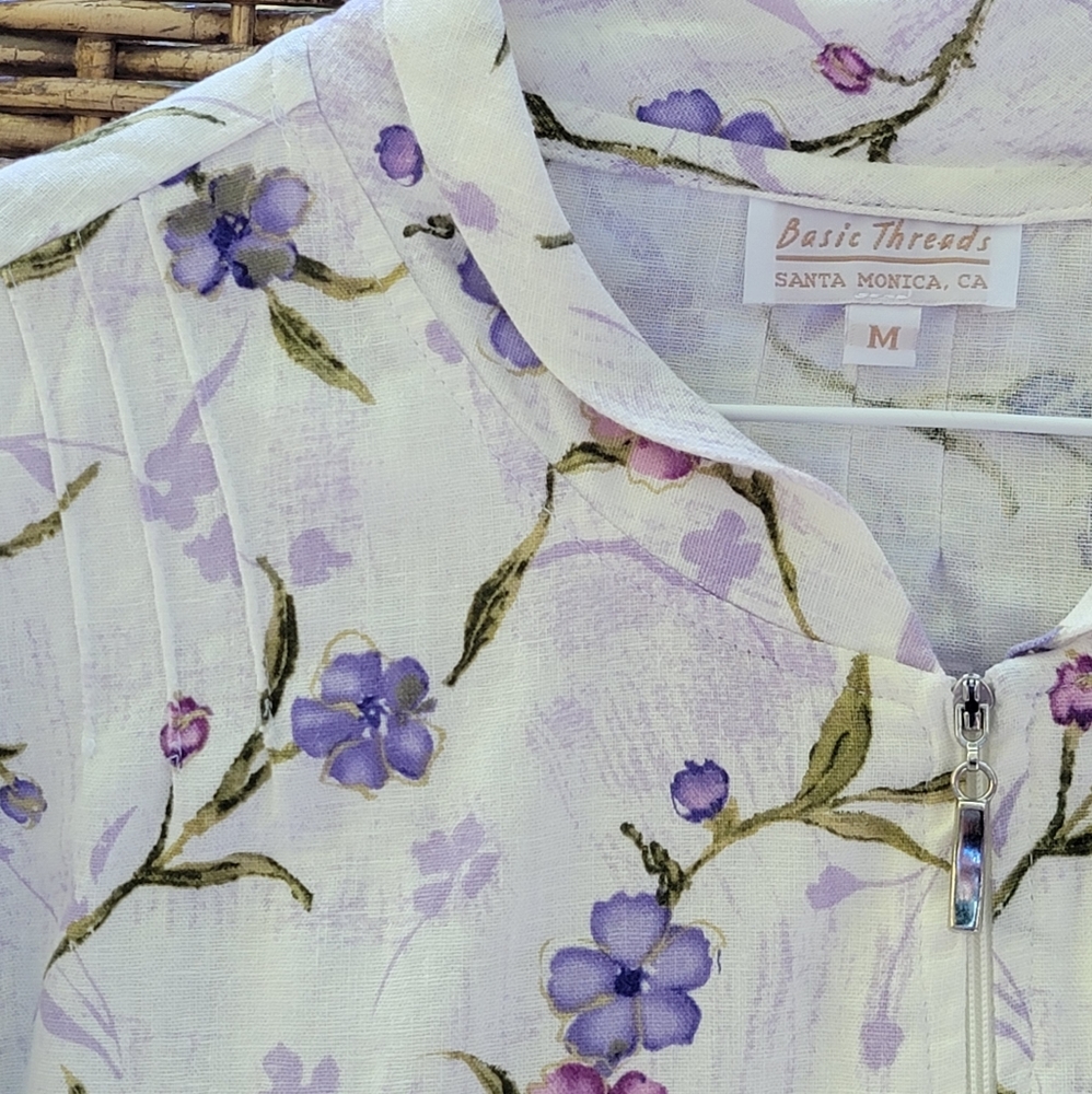 Floral Linen Shirt by Basic Threads - Picture 6 of 16